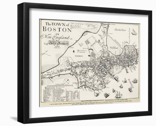 Boston Map, 1722-George G. Smith-Framed Giclee Print