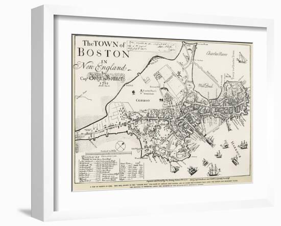 Boston Map, 1722-George G. Smith-Framed Giclee Print