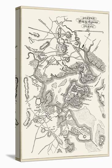 Boston: Map, 1775-1776-null-Stretched Canvas