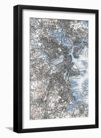 Boston Map, 1903-null-Framed Giclee Print