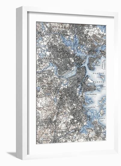 Boston Map, 1903-null-Framed Giclee Print