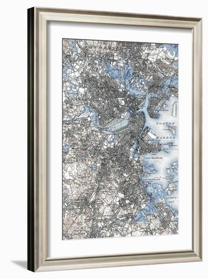 Boston Map, 1903-null-Framed Giclee Print