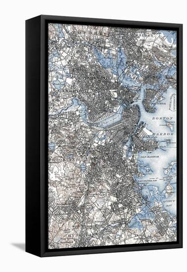Boston Map, 1903-null-Framed Stretched Canvas