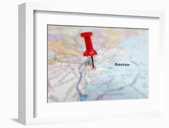 Boston Map-zimmytws-Framed Photographic Print