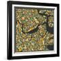 Boston Map-Jazzberry Blue-Framed Art Print