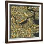 Boston Map-Jazzberry Blue-Framed Art Print