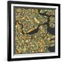 Boston Map-Jazzberry Blue-Framed Art Print