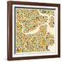 Boston Map-Jazzberry Blue-Framed Art Print