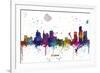 Boston Mass Skyline MCLR 1-Marlene Watson-Framed Giclee Print