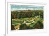 Boston, Massachusetts - Aerial View of the Public Gardens No. 2-Lantern Press-Framed Premium Giclee Print