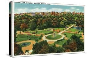 Boston, Massachusetts - Aerial View of the Public Gardens No. 2-Lantern Press-Stretched Canvas