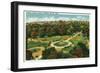 Boston, Massachusetts - Aerial View of the Public Gardens No. 2-Lantern Press-Framed Art Print