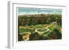 Boston, Massachusetts - Aerial View of the Public Gardens No. 2-Lantern Press-Framed Art Print