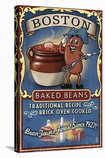 Boston, Massachusetts - Baked Beans-Lantern Press-Stretched Canvas