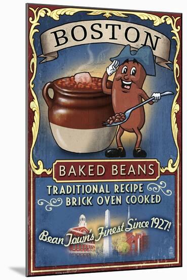 Boston, Massachusetts - Baked Beans-Lantern Press-Mounted Art Print