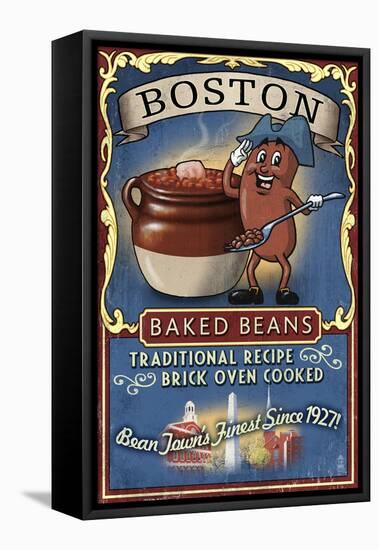 Boston, Massachusetts - Baked Beans-Lantern Press-Framed Stretched Canvas