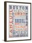 Boston, Massachusetts - Barnwood Typography-Lantern Press-Framed Art Print