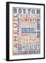 Boston, Massachusetts - Barnwood Typography-Lantern Press-Framed Art Print