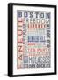 Boston, Massachusetts - Barnwood Typography-Lantern Press-Framed Art Print