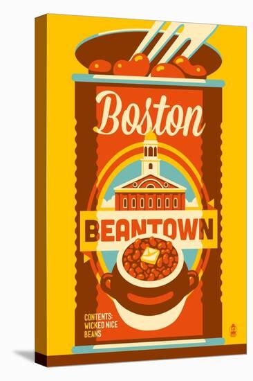 Boston, Massachusetts - Beantown-Lantern Press-Stretched Canvas