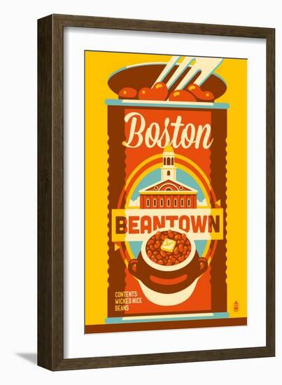 Boston, Massachusetts - Beantown-Lantern Press-Framed Art Print