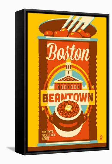 Boston, Massachusetts - Beantown-Lantern Press-Framed Stretched Canvas