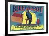 Boston, Massachusetts, Blue Parrot Brand Cape Cod Cranberry Label-Lantern Press-Framed Art Print
