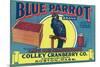 Boston, Massachusetts, Blue Parrot Brand Cape Cod Cranberry Label-Lantern Press-Mounted Art Print