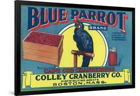 Boston, Massachusetts, Blue Parrot Brand Cape Cod Cranberry Label-Lantern Press-Framed Art Print