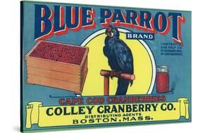 Boston, Massachusetts, Blue Parrot Brand Cape Cod Cranberry Label-Lantern Press-Stretched Canvas