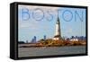 Boston, Massachusetts - Boston Light (#2)-Lantern Press-Framed Stretched Canvas