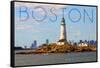 Boston, Massachusetts - Boston Light (#2)-Lantern Press-Framed Stretched Canvas