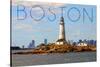 Boston, Massachusetts - Boston Light (#2)-Lantern Press-Stretched Canvas