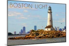 Boston, Massachusetts - Boston Light-Lantern Press-Mounted Art Print