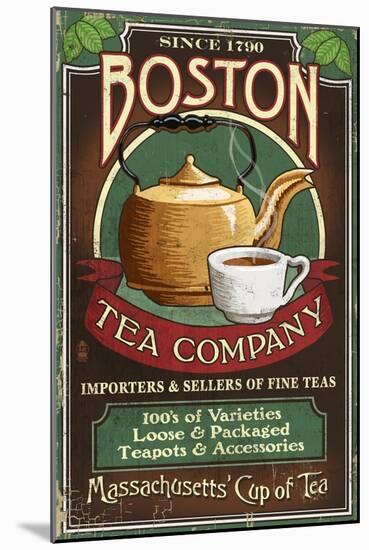 Boston, Massachusetts - Boston Tea-Lantern Press-Mounted Art Print
