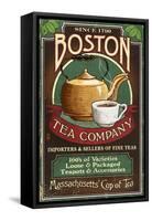 Boston, Massachusetts - Boston Tea-Lantern Press-Framed Stretched Canvas