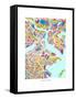 Boston Massachusetts City Street Map-Michael Tompsett-Framed Stretched Canvas