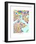 Boston Massachusetts City Street Map-Michael Tompsett-Framed Art Print