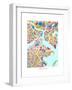 Boston Massachusetts City Street Map-Michael Tompsett-Framed Art Print