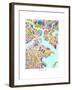 Boston Massachusetts City Street Map-Michael Tompsett-Framed Art Print