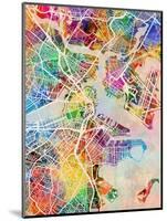 Boston Massachusetts City Street Map-Michael Tompsett-Mounted Art Print