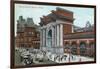 Boston, Massachusetts - Crowds Outside North Station-Lantern Press-Framed Art Print