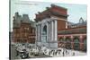 Boston, Massachusetts - Crowds Outside North Station-Lantern Press-Stretched Canvas