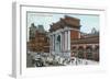 Boston, Massachusetts - Crowds Outside North Station-Lantern Press-Framed Art Print