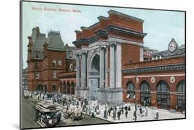 Boston, Massachusetts - Crowds Outside North Station-Lantern Press-Mounted Art Print