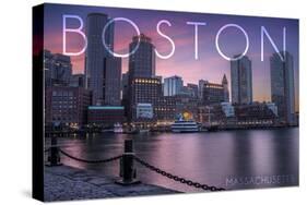 Boston, Massachusetts - Fan Pier at Sunset-Lantern Press-Stretched Canvas