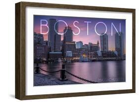 Boston, Massachusetts - Fan Pier at Sunset-Lantern Press-Framed Art Print