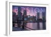 Boston, Massachusetts - Fan Pier at Sunset-Lantern Press-Framed Art Print