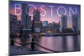 Boston, Massachusetts - Fan Pier at Sunset-Lantern Press-Mounted Art Print