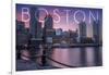 Boston, Massachusetts - Fan Pier at Sunset-Lantern Press-Framed Art Print